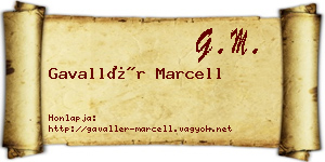 Gavallér Marcell névjegykártya