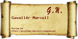 Gavallér Marcell névjegykártya